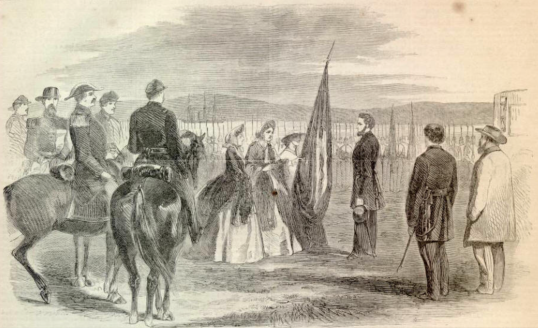 Presentation of flag by the loyal ladies of New Orleans to the 13th Connecticut Infantry